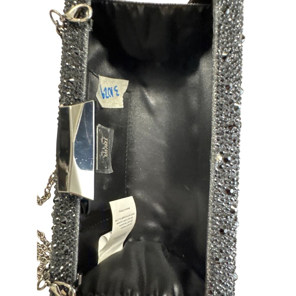 Jewel Black Beaded Cocktail Purse Sz 7.5"x4.5" - Picture 6 of 7